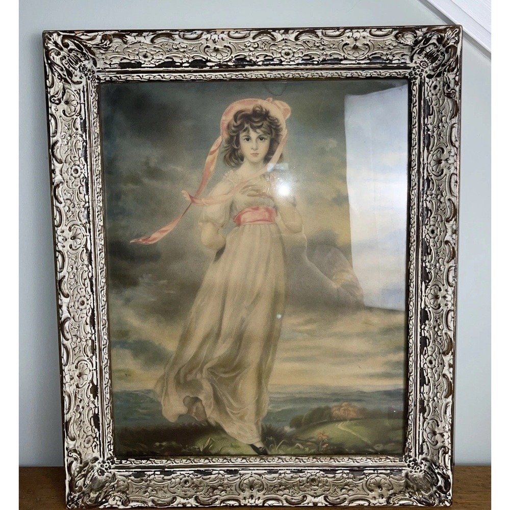 Vintage Pinkie Framed Print Wood Frame 1979 Beautiful 20 X 24‎